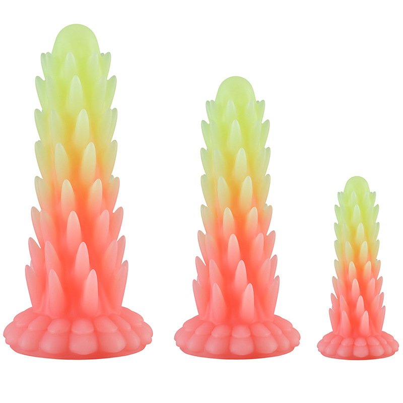 Multiple Color Luminous Silicone Spike Butt Plug