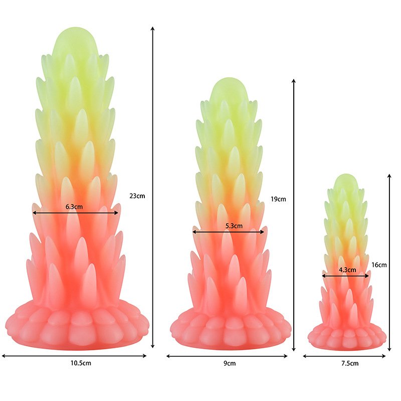 Multiple Color Luminous Silicone Spike Butt Plug
