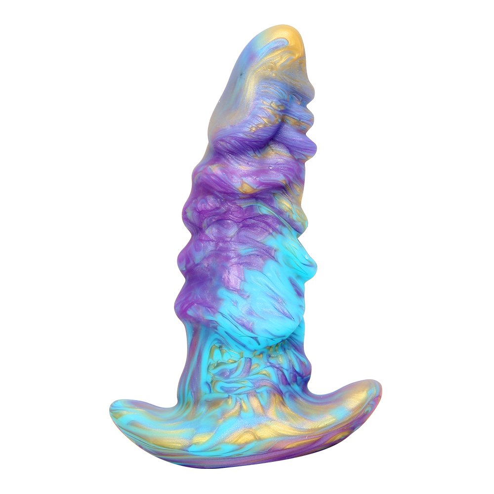 Liquid Silicone Flexible Soft Anal Dilator Sex Toys Colorful Dragon Monster Anal Plug Fantasy Expander Butt Plug For Men Women