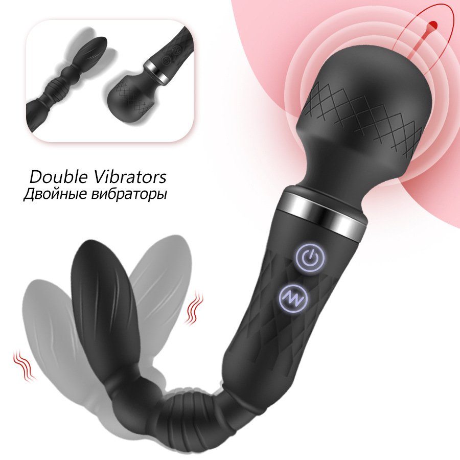 Hot sex toys G spot double head vibrator bar back court anal plug tease sex female masturbation device