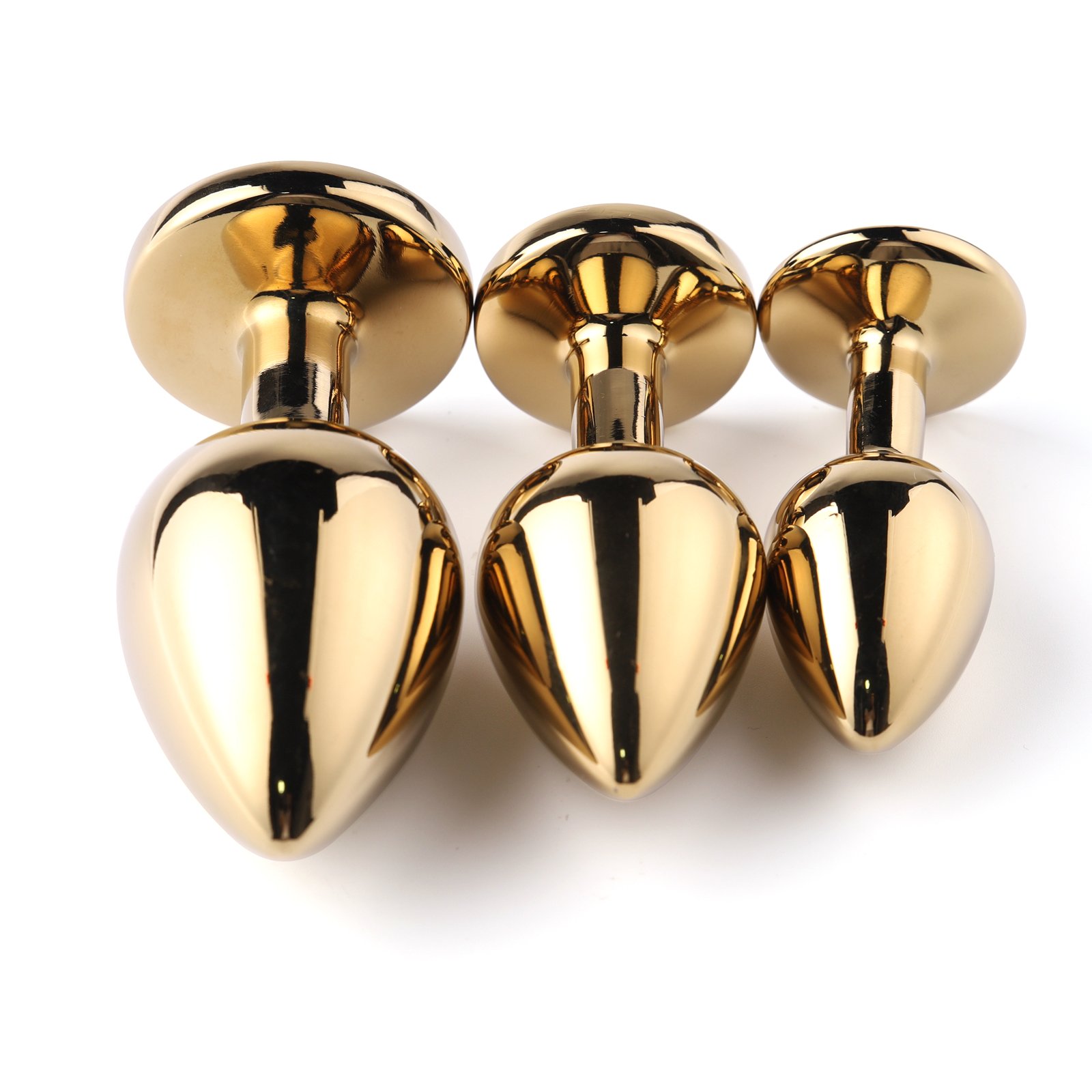 Gold-Color Heart-Shaped Anal Plug Sex Toy for Women Transparent Jewel Base Made of Metal Jewel Anal Plug Juguetes Sexuales Anal