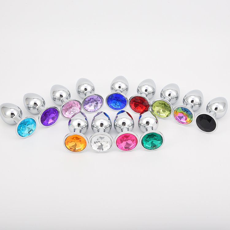 3pcs SML Sizes Colored Male Prostate Massager Anal Plug Crystal Metal Butt Plug For Couples Women Stimulator Anal Sex Toys