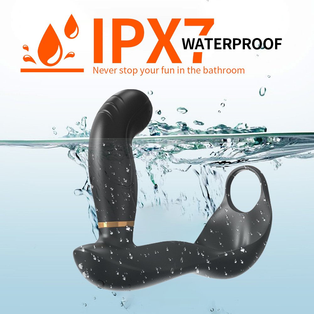 7 Modes Prostate Massager Cock Ring Custom Free Box Anal Vibrator Stimulator Sex Toys for Men