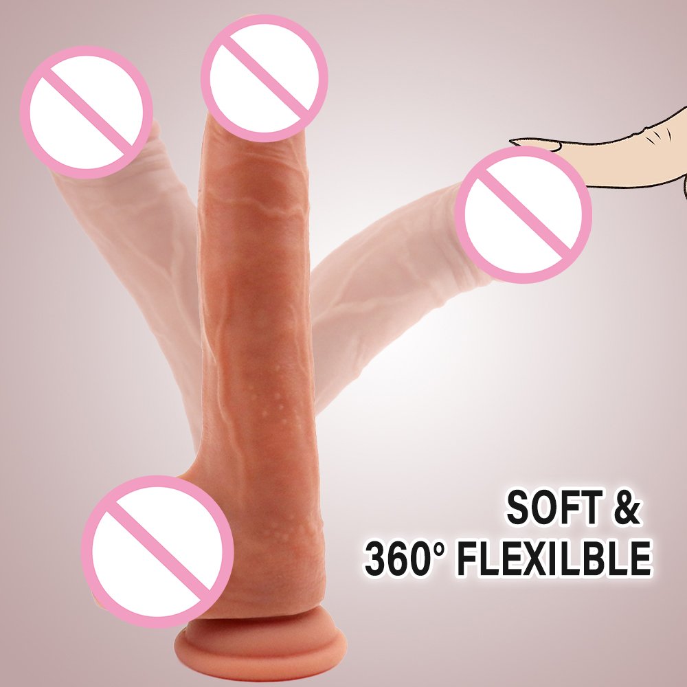 18+ Adults Skin Feeling Realistic Dildo Huge Soft Penis With Suction Cup Female Masturbator Cheap Anal Sex Toys For Women Orgasm