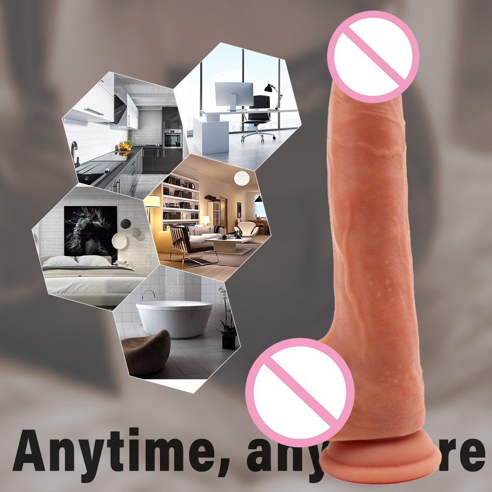 18+ Adults Skin Feeling Realistic Dildo Huge Soft Penis With Suction Cup Female Masturbator Cheap Anal Sex Toys For Women Orgasm