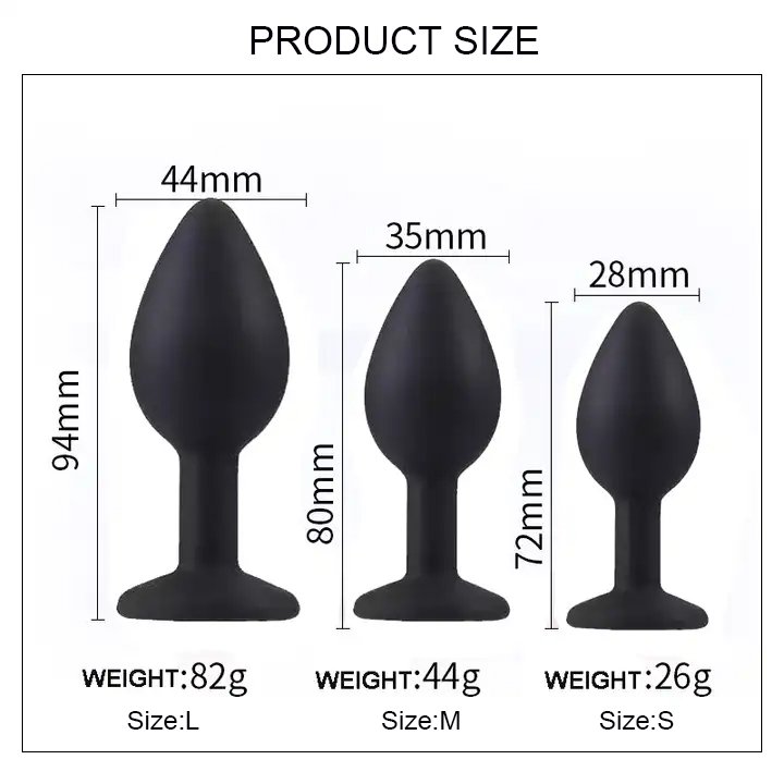 Silicone Butt Plug Anal Toys for Women Jewel Black Red Pink Rosy Small Medium Colors Sex Juguetes Sexuales
