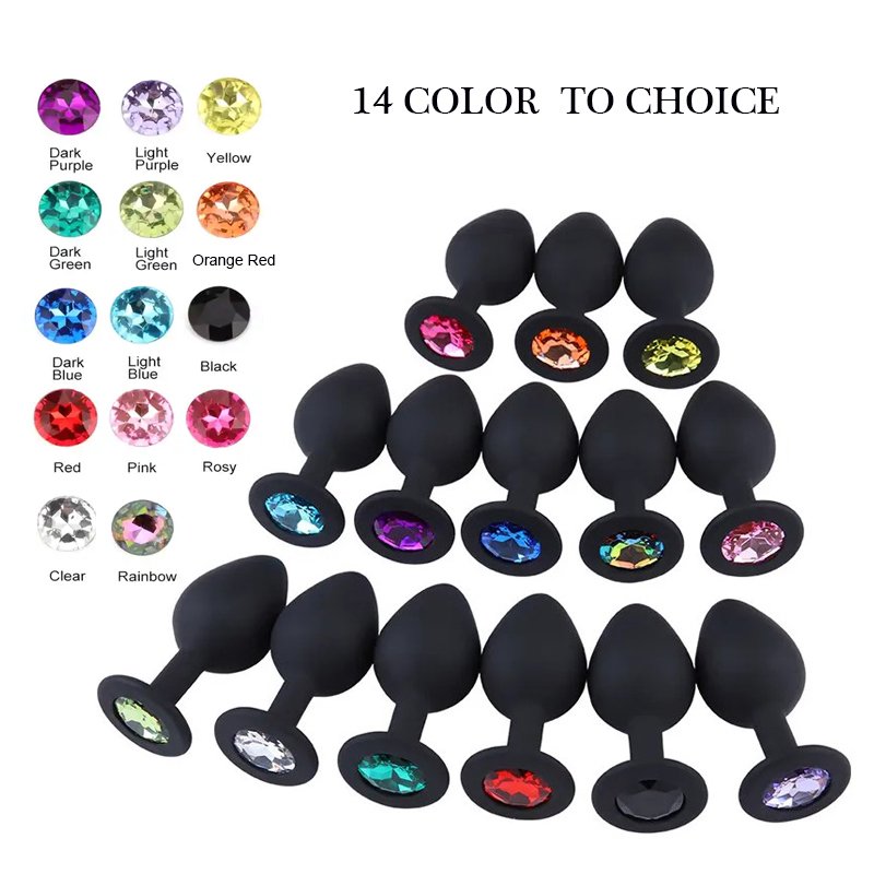 Silicone Butt Plug Anal Toys for Women Jewel Black Red Pink Rosy Small Medium Colors Sex Juguetes Sexuales