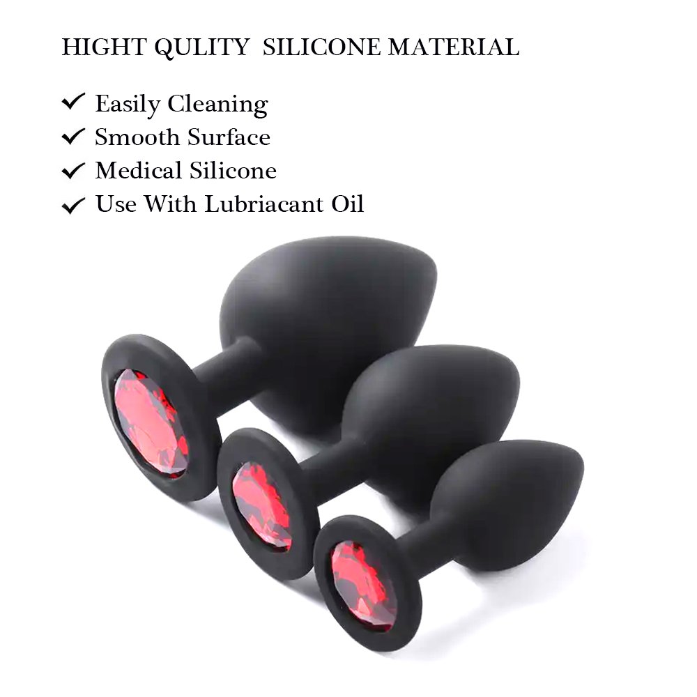 Silicone Butt Plug Anal Toys for Women Jewel Black Red Pink Rosy Small Medium Colors Sex Juguetes Sexuales