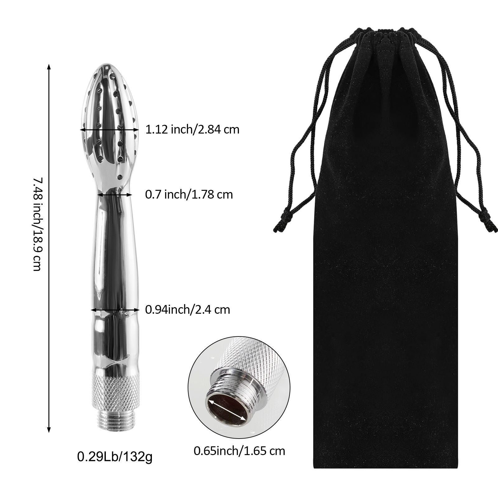 48 Holes 360 Degree Cleaning Anti-Rust Aluminium Anal Rinse Vaginal Douche System Cleaning Kit Bath Water Shower Spray Nozzle