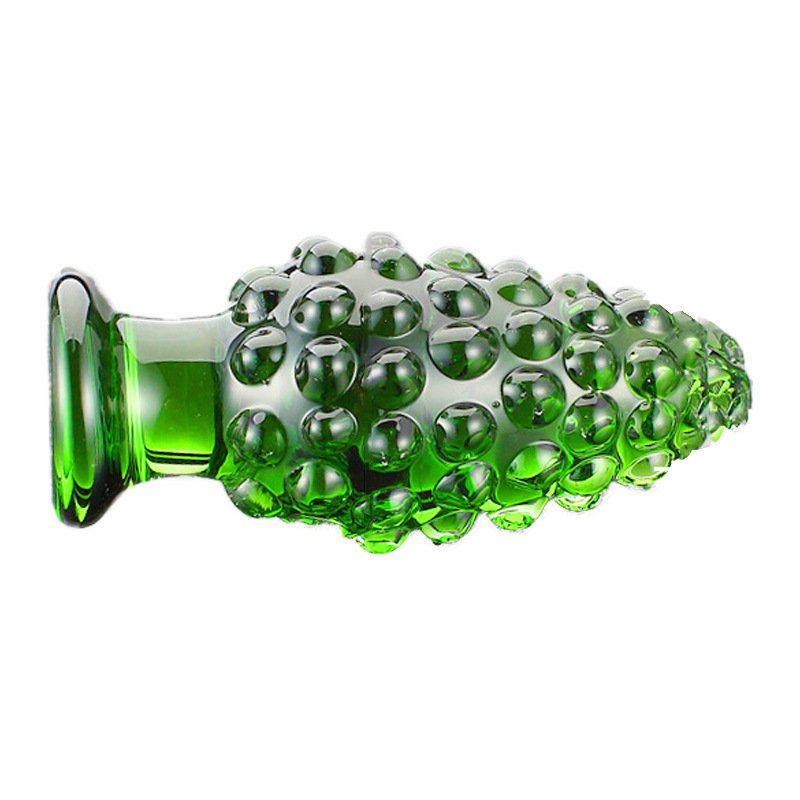 Anal Sex Toys Green Pineapple Shape Glass Anal Expander Erotic Toys Glass Butt Plug Sex Toys For Men Gay
