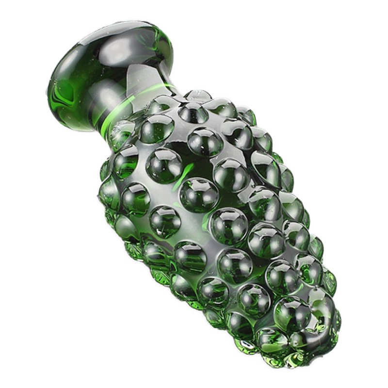 Anal Sex Toys Green Pineapple Shape Glass Anal Expander Erotic Toys Glass Butt Plug Sex Toys For Men Gay