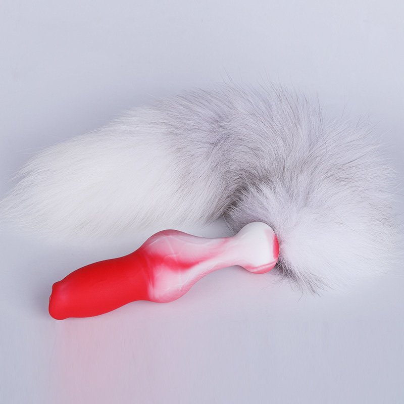 2024 Silicone Big Knot Anal Plug Removable Fox Tail Animal Fantasy Dildo Black Colorful Canine Cosplay Sex Toys For Women
