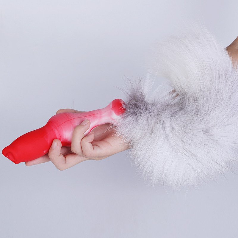 2024 Silicone Big Knot Anal Plug Removable Fox Tail Animal Fantasy Dildo Black Colorful Canine Cosplay Sex Toys For Women