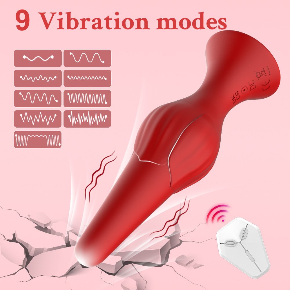 Sexfoxes OEM ODM Silicone Rose Sex Toy Prostate Massage Male Women Stimulation Vibrating Vaginal Butt Plug Anal Plug