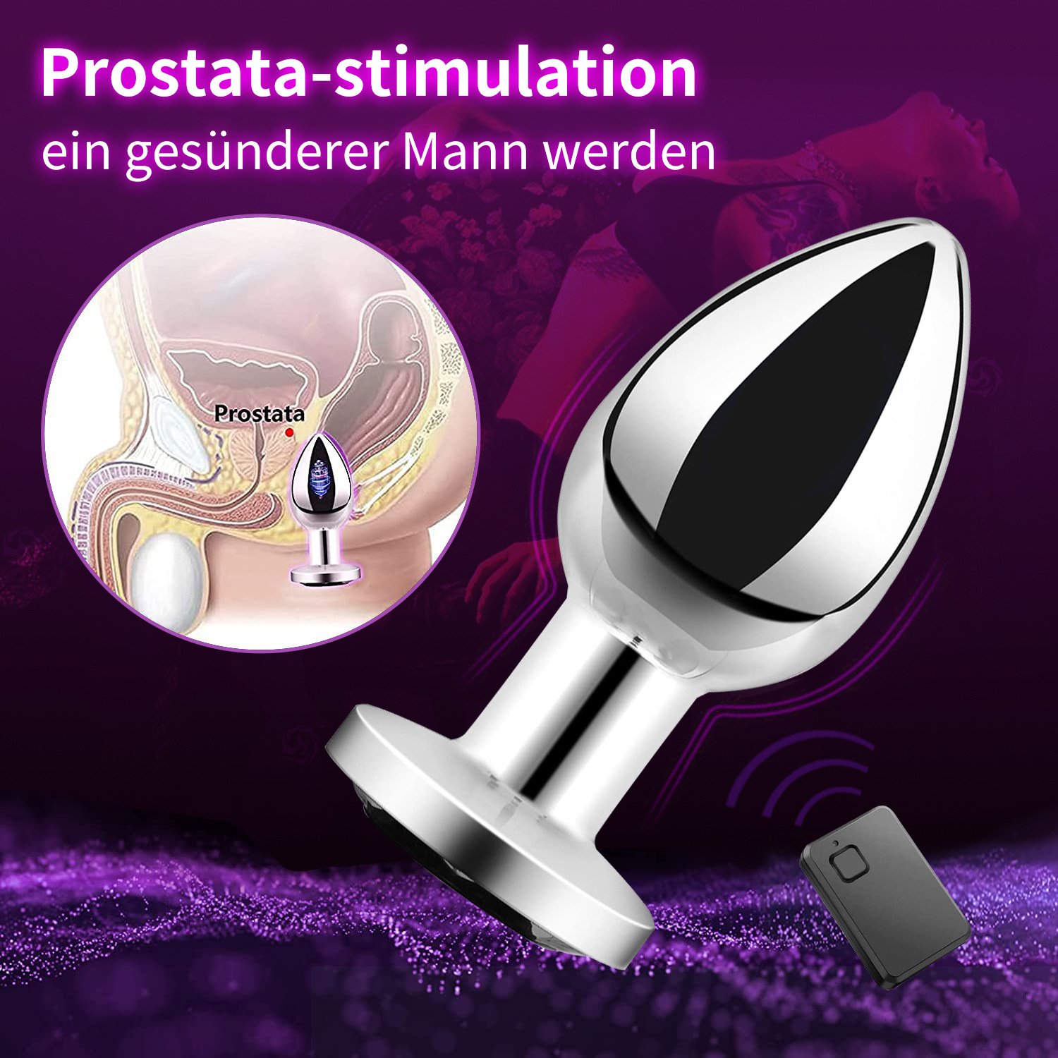 Remote control metal anal plug magnetic charging heart anal backyard sex toys for men and women masturbation adult toys
