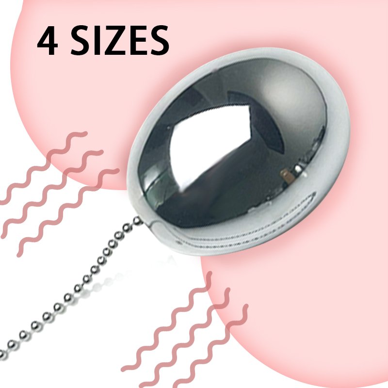 High Quality New Couple Adult Products Stainless Steel Chain Anal Plug Multi-Size Oval Design