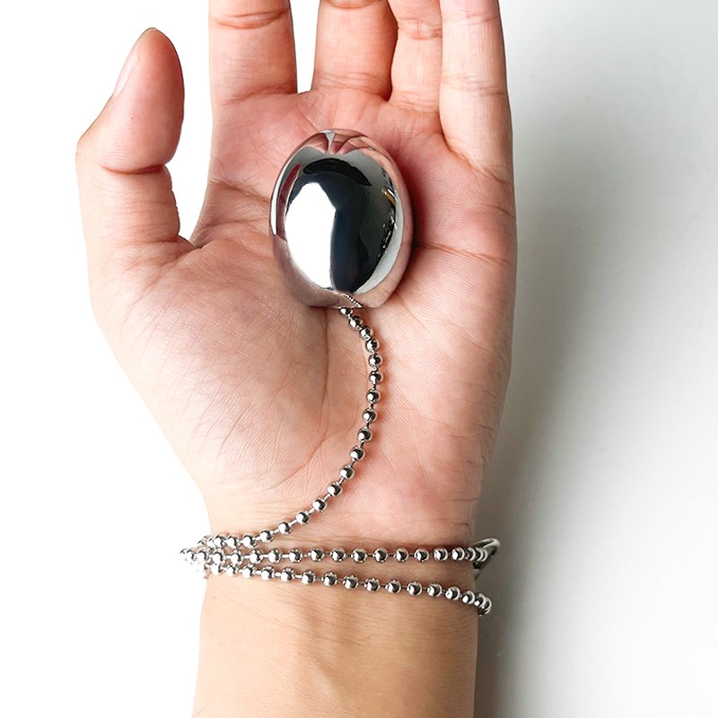 High Quality New Couple Adult Products Stainless Steel Chain Anal Plug Multi-Size Oval Design