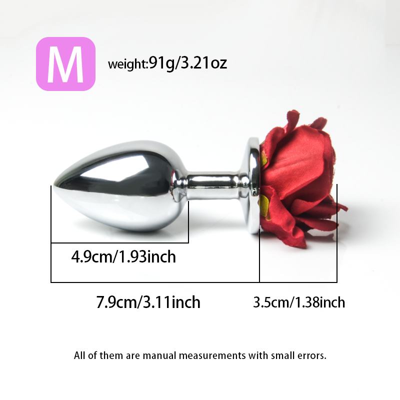Three Models of Male and Female Universal Metal Roses Anal Dildos for Couples and SM