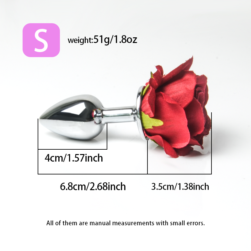 Three Models of Male and Female Universal Metal Roses Anal Dildos for Couples and SM