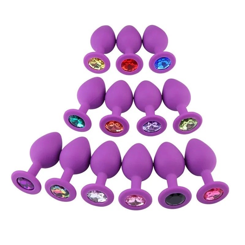 Silicone Anal Plug with Crystal Jewelry Smooth Touch female Butt Plug Anal Bead Anus Dilator Anal Toys for Male Men Women