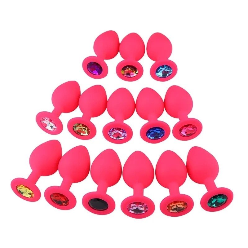 Silicone Anal Plug with Crystal Jewelry Smooth Touch female Butt Plug Anal Bead Anus Dilator Anal Toys for Male Men Women