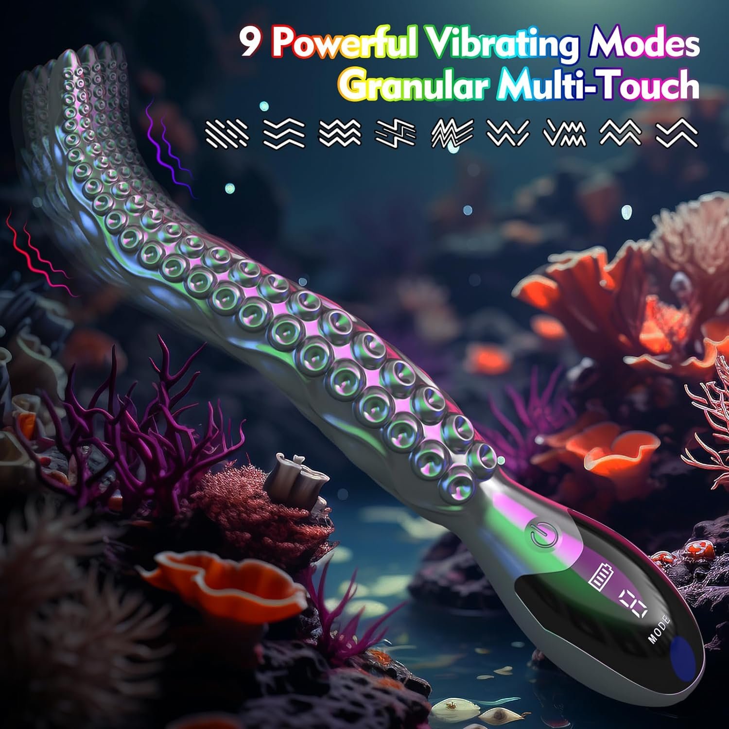 10.7" Vibrating Realistic Monster G-Spot Dildo LED Display Octopus Tentacle Clitoral Vibrator Anal Vagina Stimulation