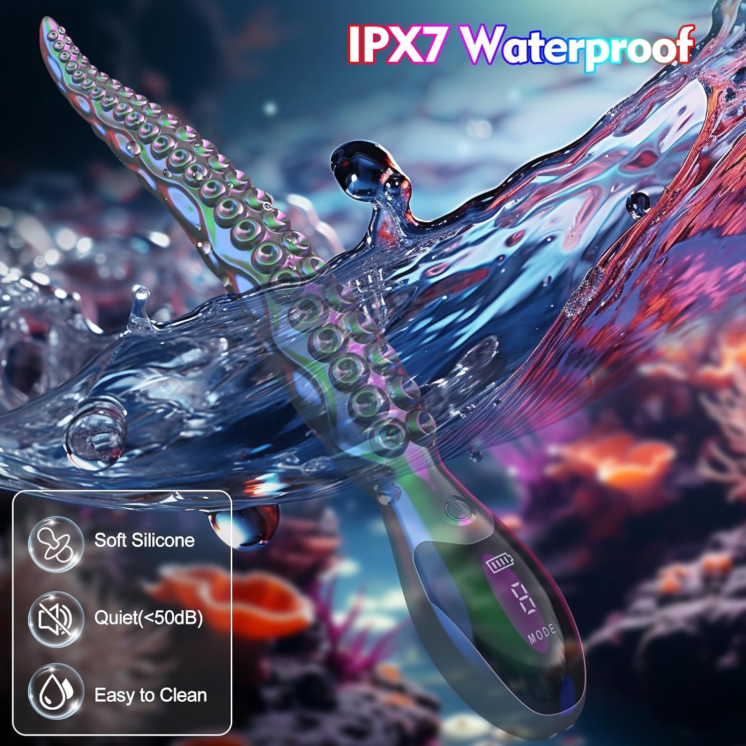 10.7" Vibrating Realistic Monster G-Spot Dildo LED Display Octopus Tentacle Clitoral Vibrator Anal Vagina Stimulation