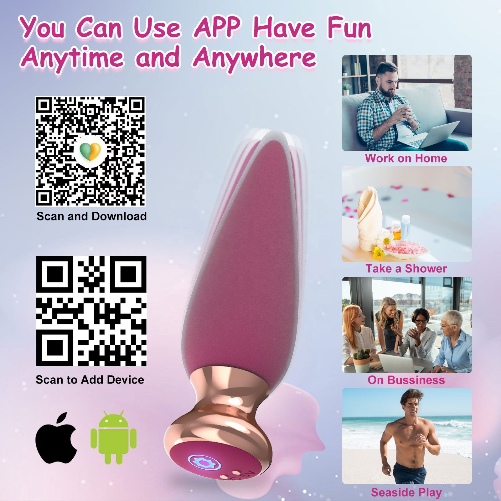 Couples Fun New Design Sex Toys Foreplay Masturbation Vibrator APP control Butt Anal Plug Prostate Massager for men and women