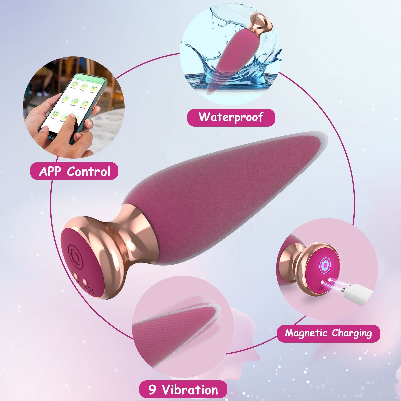 Couples Fun New Design Sex Toys Foreplay Masturbation Vibrator APP control Butt Anal Plug Prostate Massager for men and women