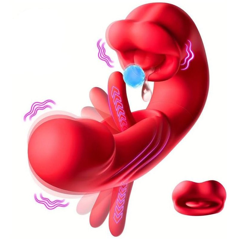 3 in 1 G Spot Vibrator Dildo Realistic Tongue Licking And Slap Vibrator Clitoris Stimulation Sex Dildo Vibrator Sex Toy for Men