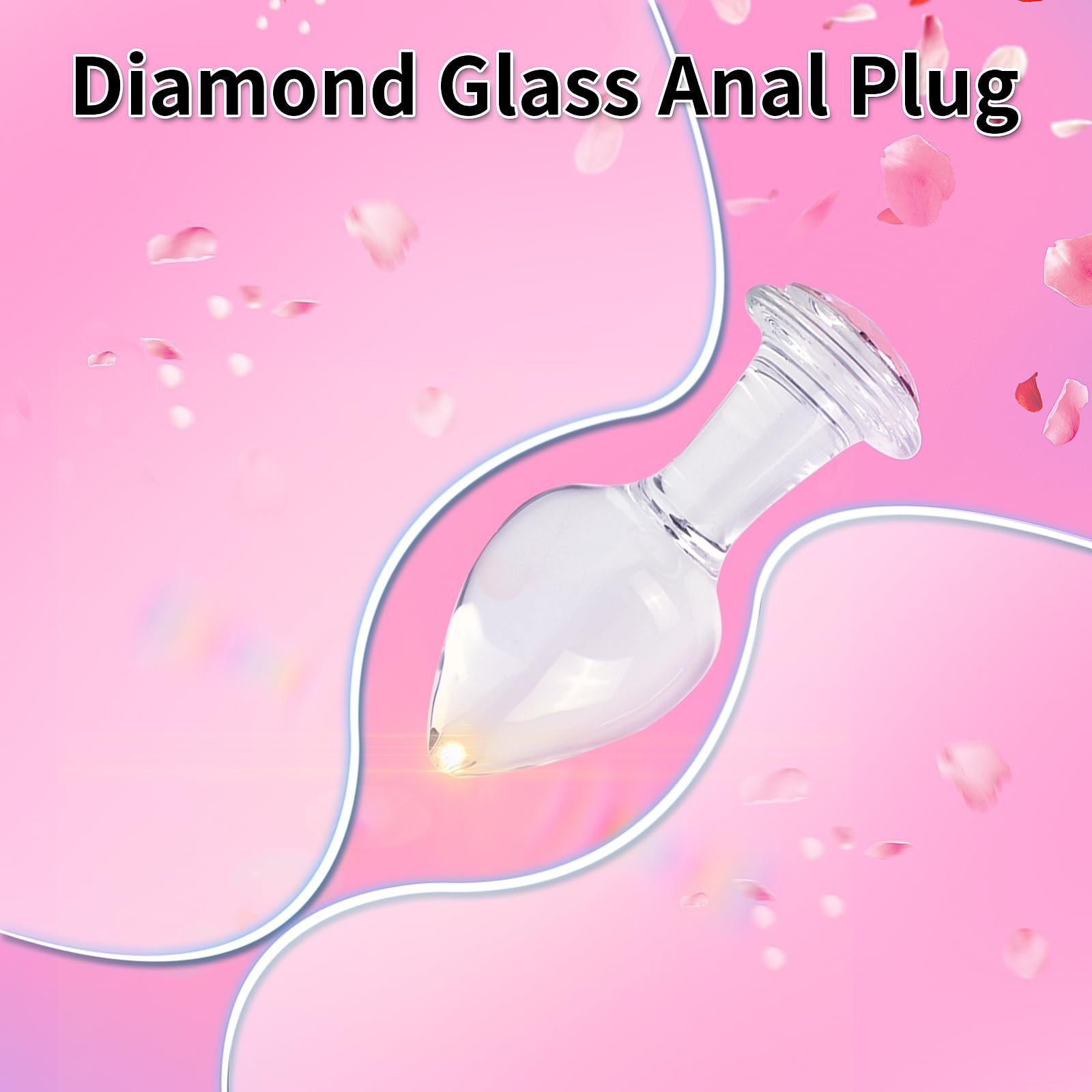Fetish Anus Stimulation Unisex Adult Sex Toy Luxury Jewelry Transparent Pink Diamond Crystal Glass Anal Butt Plug For Woman Man