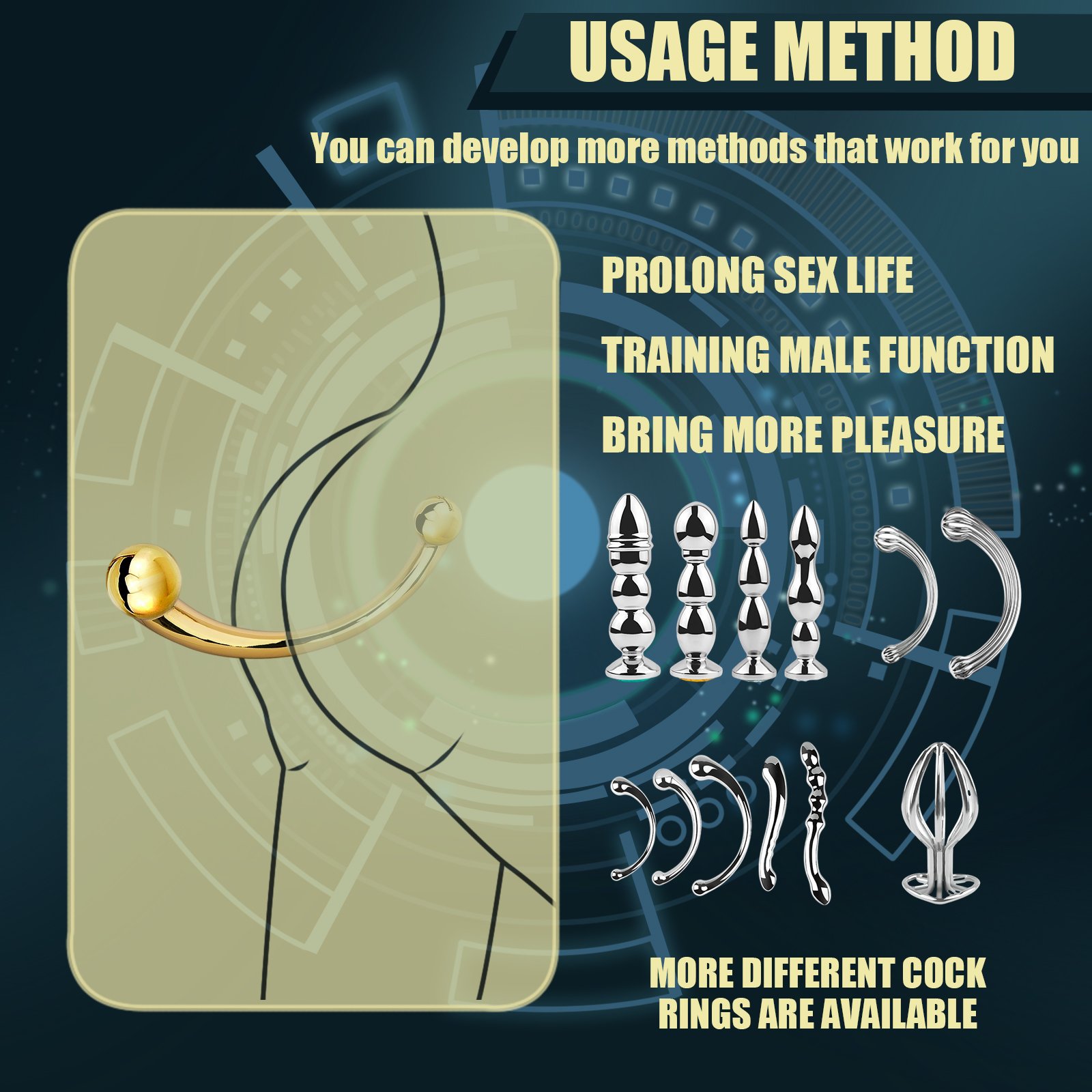 SEXBAY can be customized medical 304 stainless steel metal anal plug Metal anal reamer massage plug double head