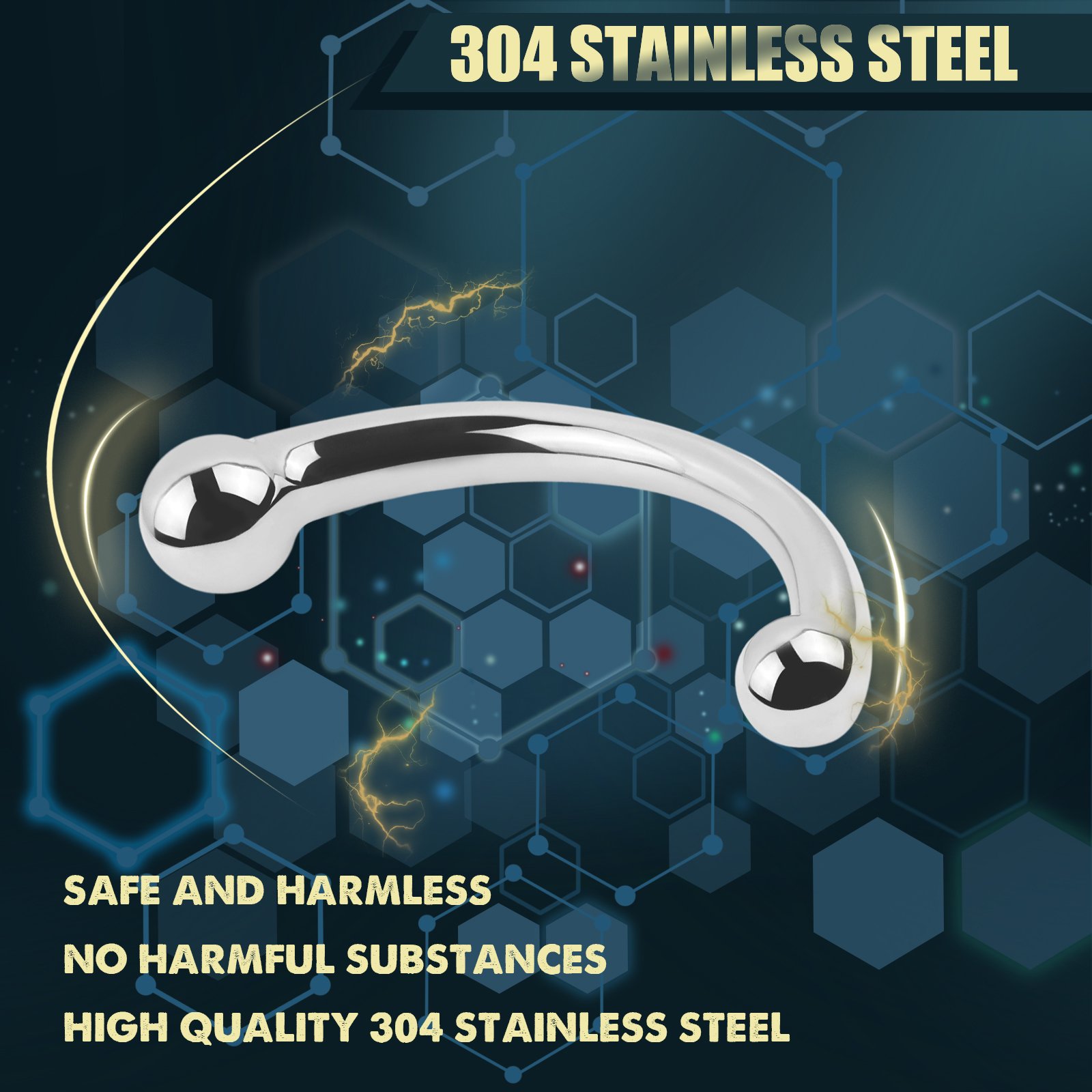 SEXBAY can be customized medical 304 stainless steel metal anal plug Metal anal reamer massage plug double head