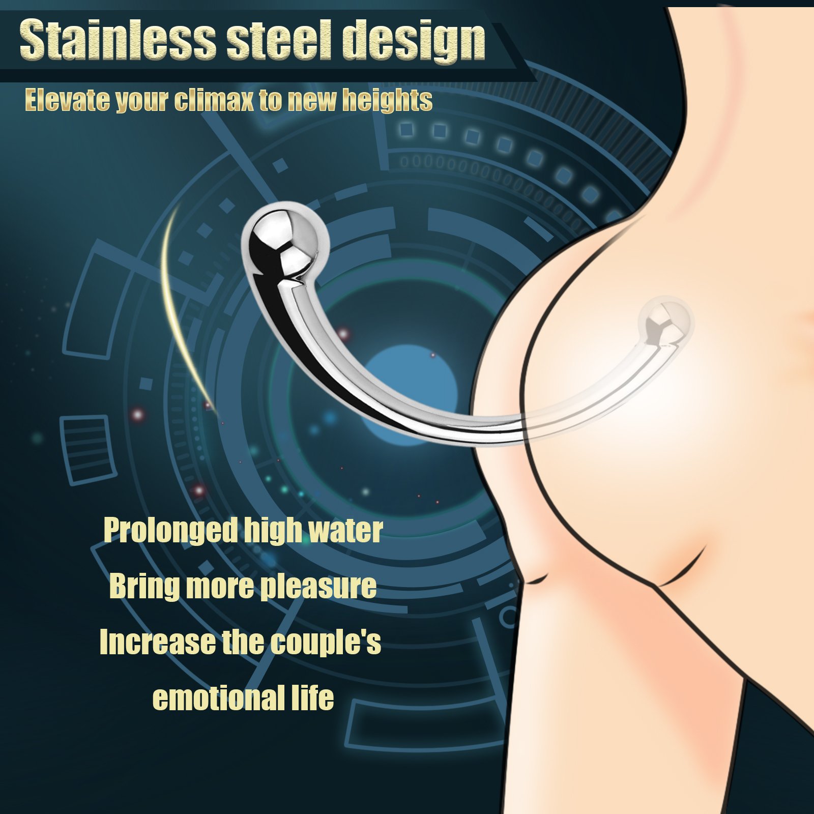 SEXBAY can be customized medical 304 stainless steel metal anal plug Metal anal reamer massage plug double head