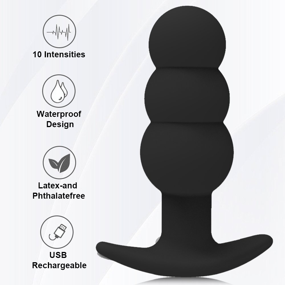 Rechargeable Silicone Prostate Massager G-spot Vibrator Vibrating Butt Plug Anal Beads Sex Toys for Men Women Couples Pleasure