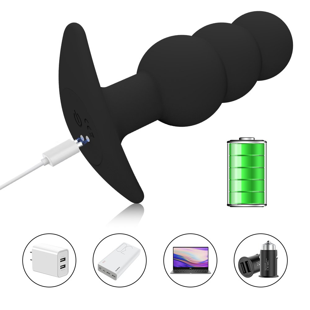 Rechargeable Silicone Prostate Massager G-spot Vibrator Vibrating Butt Plug Anal Beads Sex Toys for Men Women Couples Pleasure