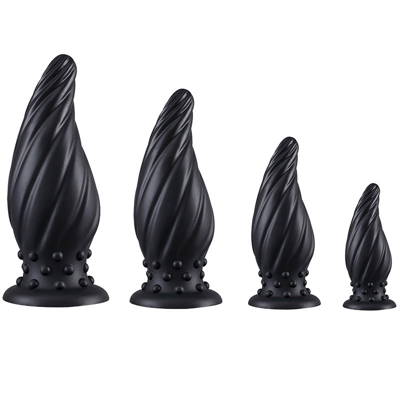 Spiral Cone Silicone Stud Anal Plug
