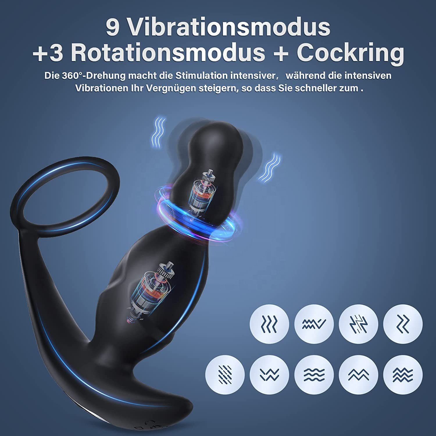 Support Customize Sex Toys Prostate Massager 9 Vibration 3 Speed Butt Foreplay Bed Sex Vibrating Anal Plug Sex Toys For Couples