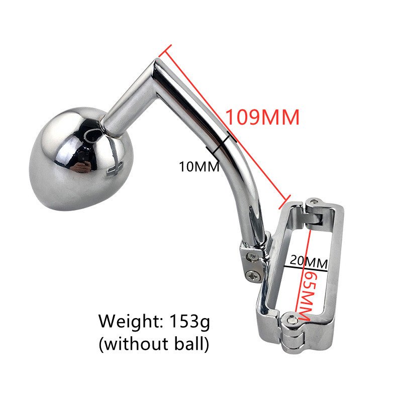 18+ Male Single Head Metal Anal Plug Sex Toys Backyard Anal Plug Scrotum Bondage Locking Ring Dual Purpose Adult Toys For Women
