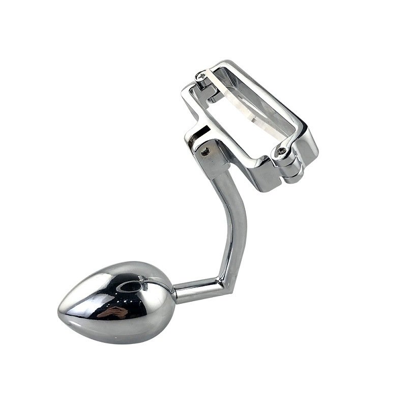 18+ Male Single Head Metal Anal Plug Sex Toys Backyard Anal Plug Scrotum Bondage Locking Ring Dual Purpose Adult Toys For Women