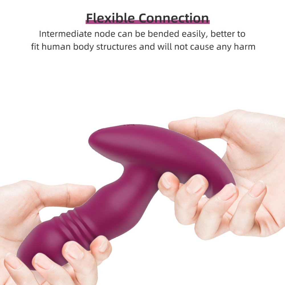 Hot Selling Silicone Male Anal Plug Vibrator Remote Control Thrusting Sex Toy for Adults Sexual Health Care