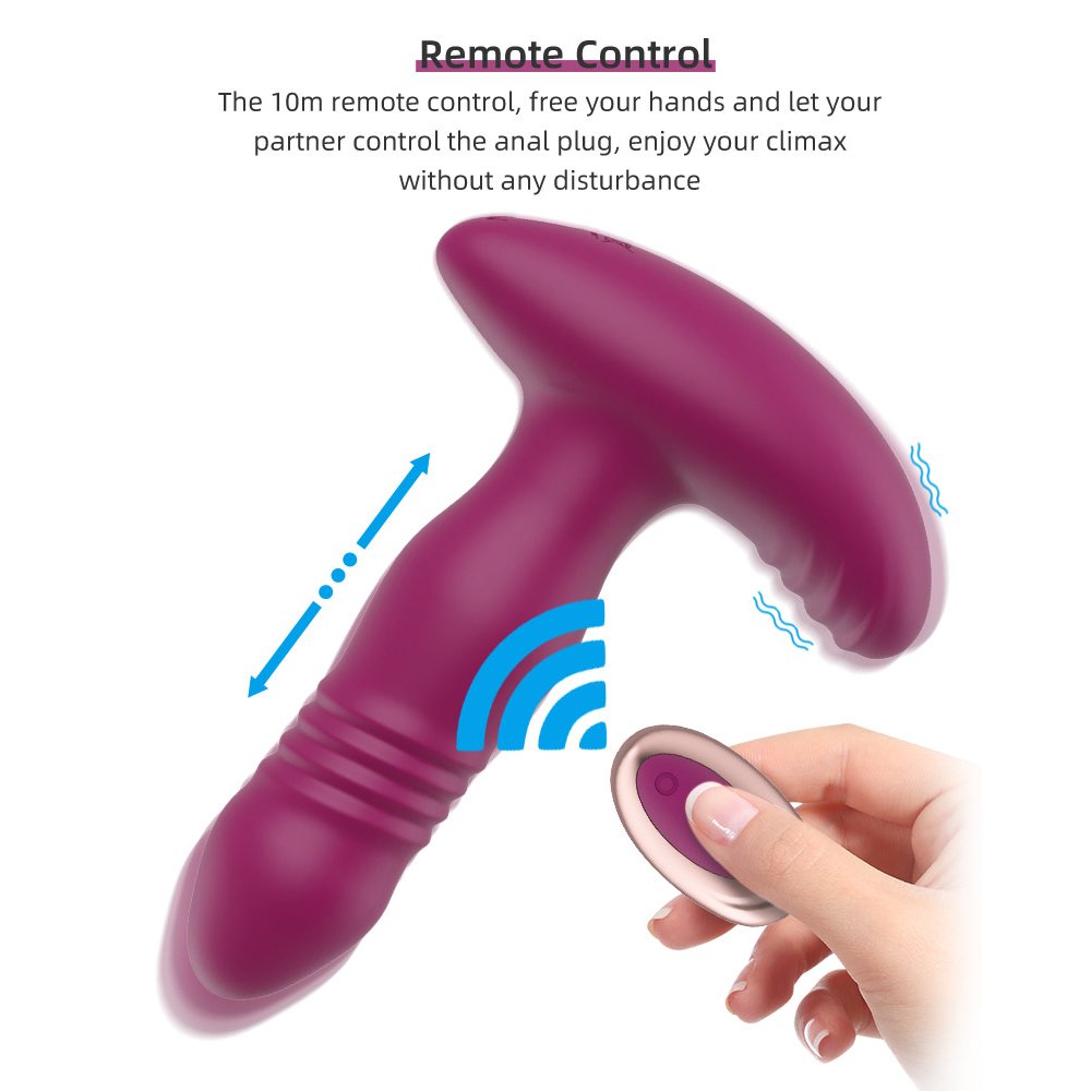 Hot Selling Silicone Male Anal Plug Vibrator Remote Control Thrusting Sex Toy for Adults Sexual Health Care