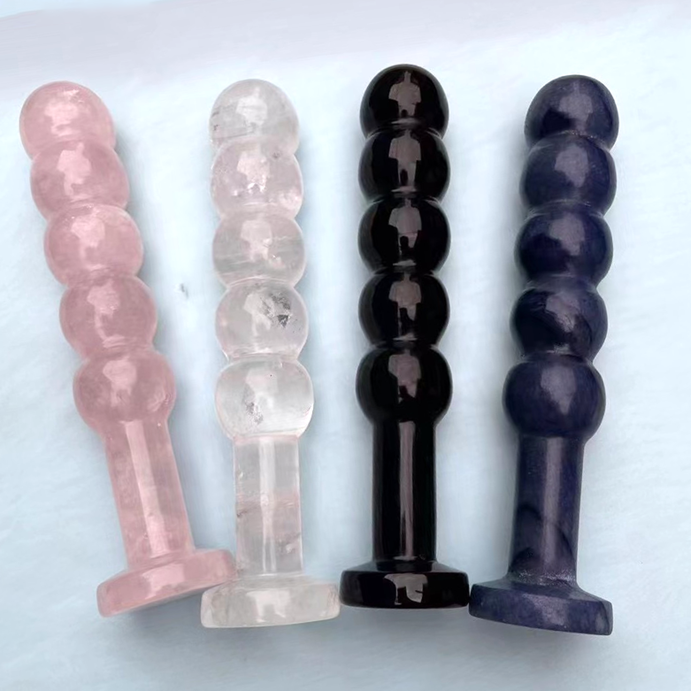Crystal Anal Plug Black Obsidian Dildo Rose Quartz Yoni Wand Adult Sex Toys Blue Aventurine Stone Massage Anal Dildos For Women
