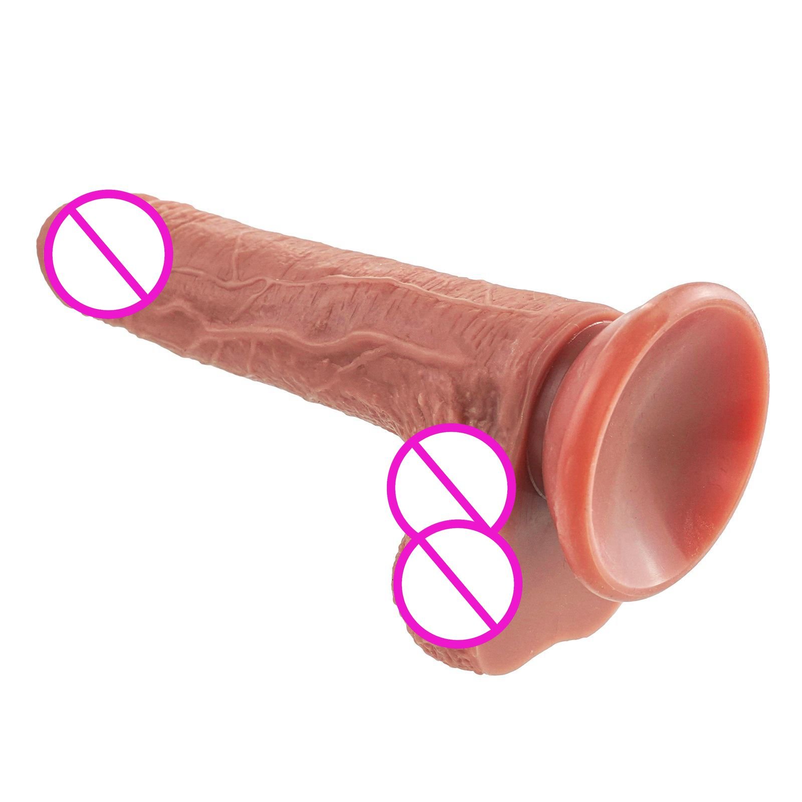 18.5cm Huge Dual-Layered Liquid Silicone Dildo Strong Suction Cup Vagina G-spot Stimulation Artificial Penis Sex Toy For Women