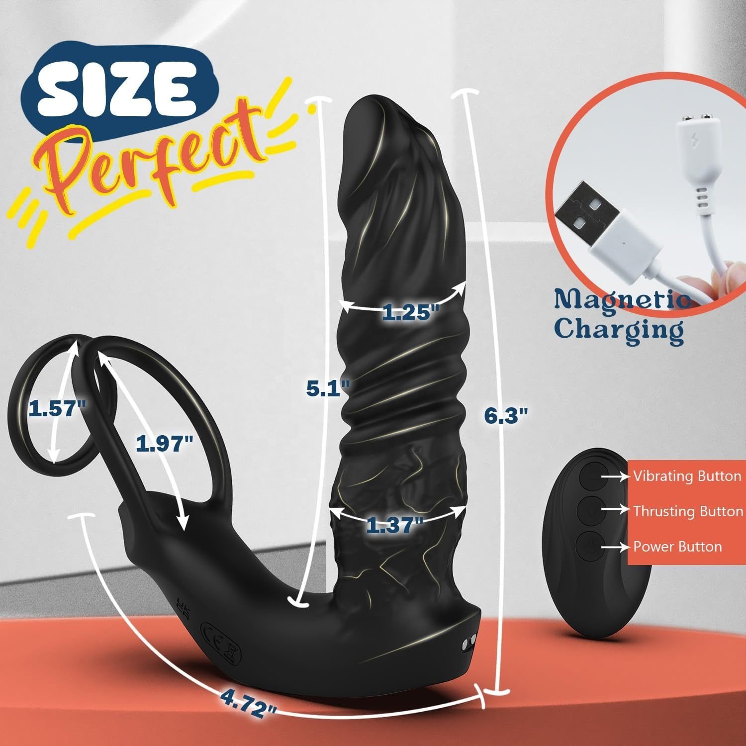 ZWFUN App Control 3 in 1 Thrusting Dildo Telescopic Butt Plug Anal Vibrator Sex Toys for Adult Men Anal Prostate Massager