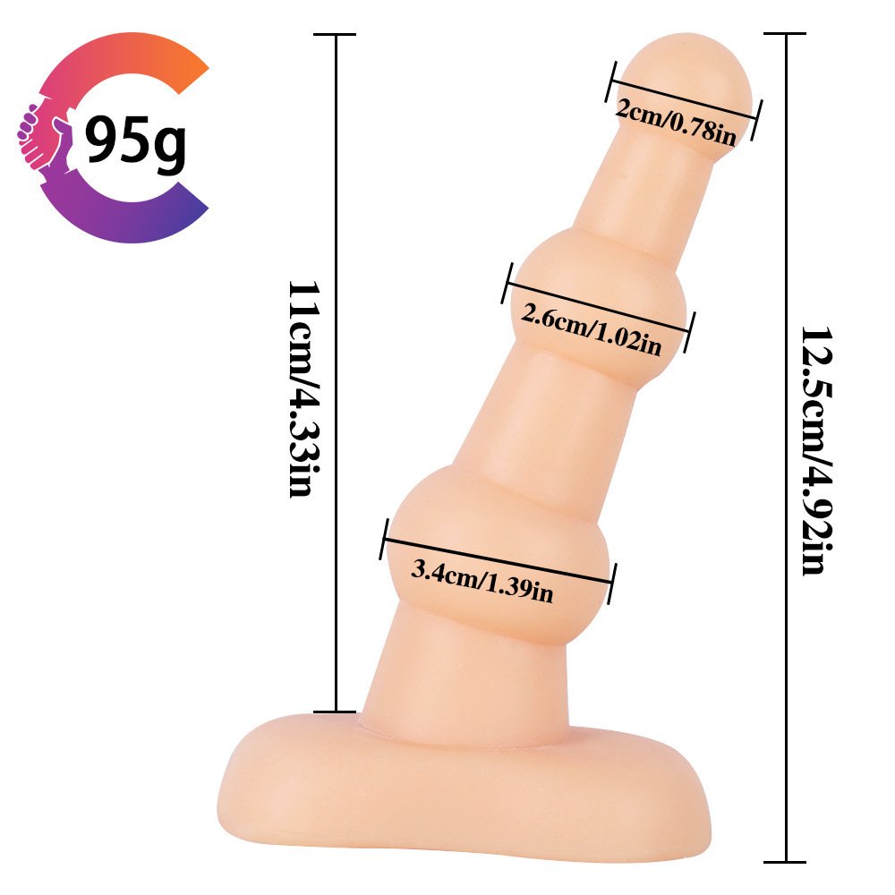 Three-Section Mini Vagina Butt Toy Anal Dildo Plug for Couples Made of Metal & Silicone Adult Sex Product