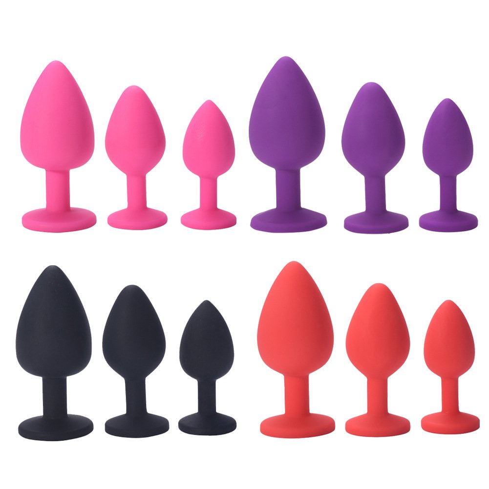 S M L Size Pink Classic Butt Plug Sex Toys for Couples Sex Pleasure Soft Silicone Anal Plug Set with Jewellery Sex Products
