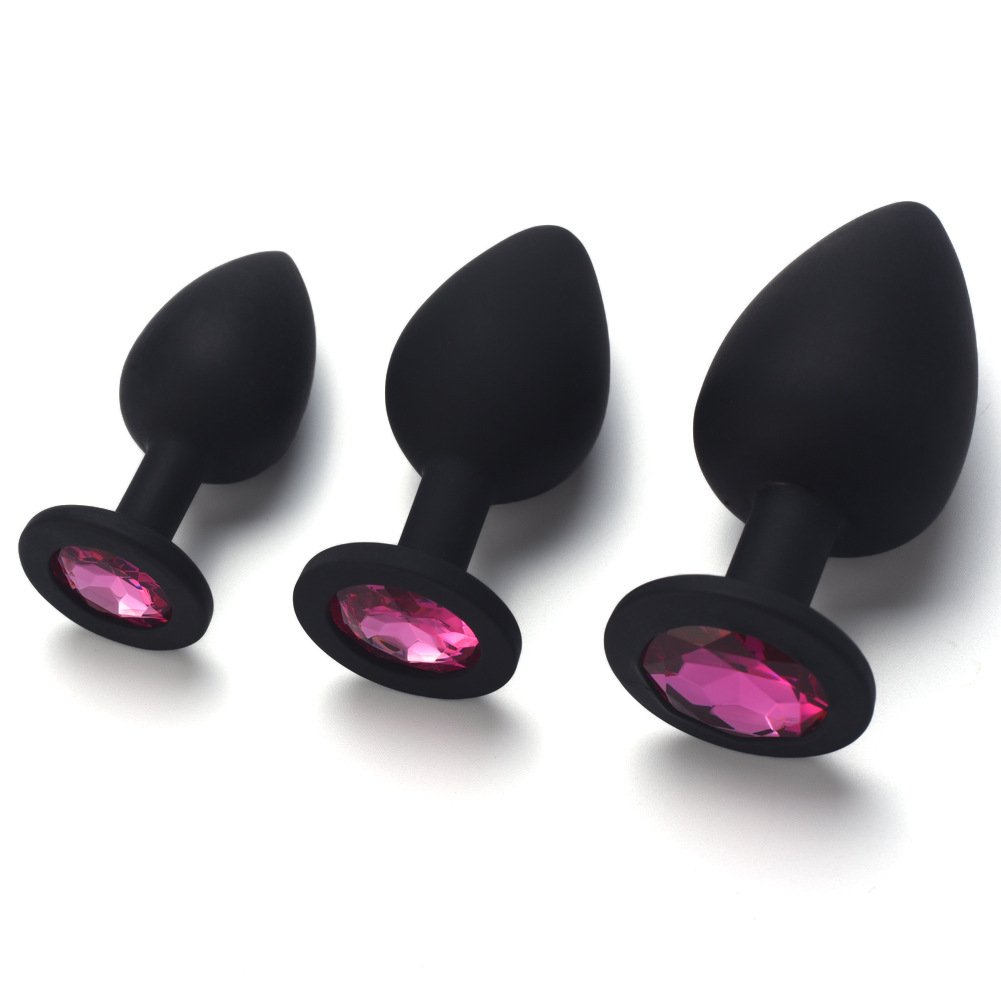 S M L Size Pink Classic Butt Plug Sex Toys for Couples Sex Pleasure Soft Silicone Anal Plug Set with Jewellery Sex Products