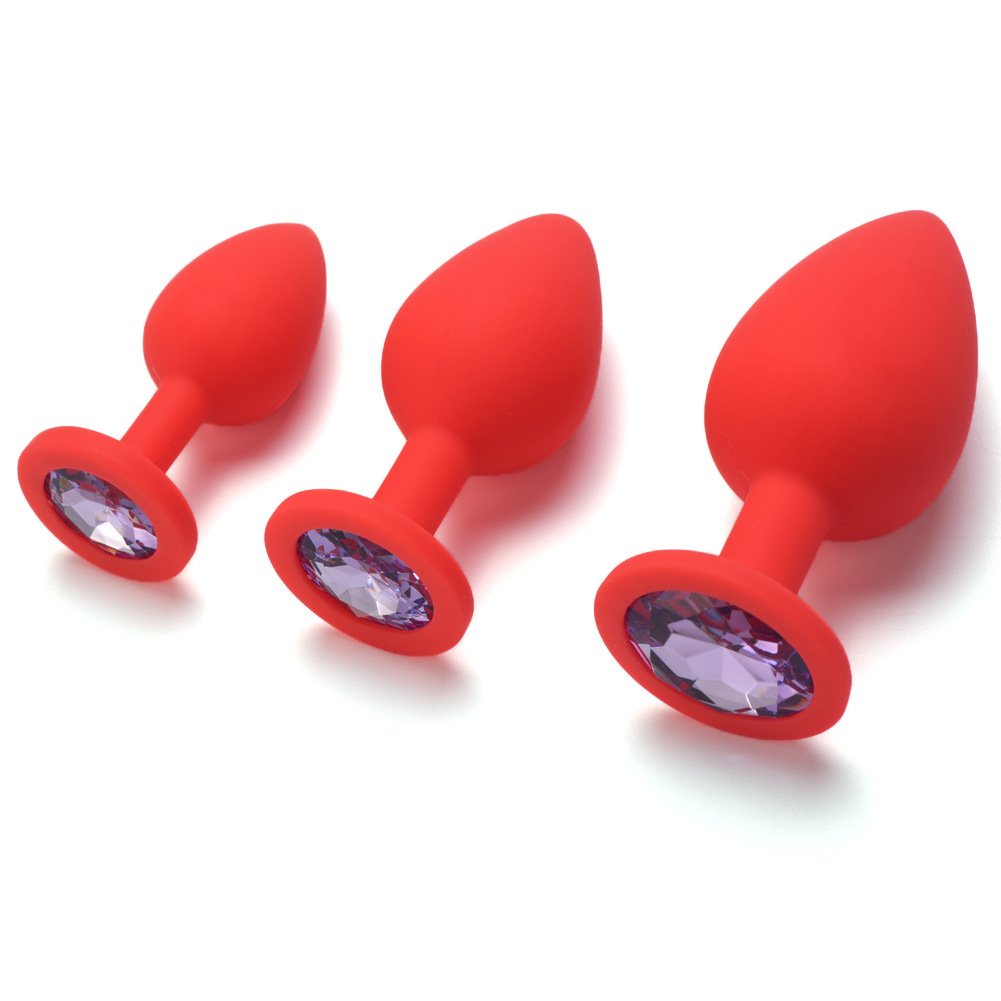 S M L Size Pink Classic Butt Plug Sex Toys for Couples Sex Pleasure Soft Silicone Anal Plug Set with Jewellery Sex Products