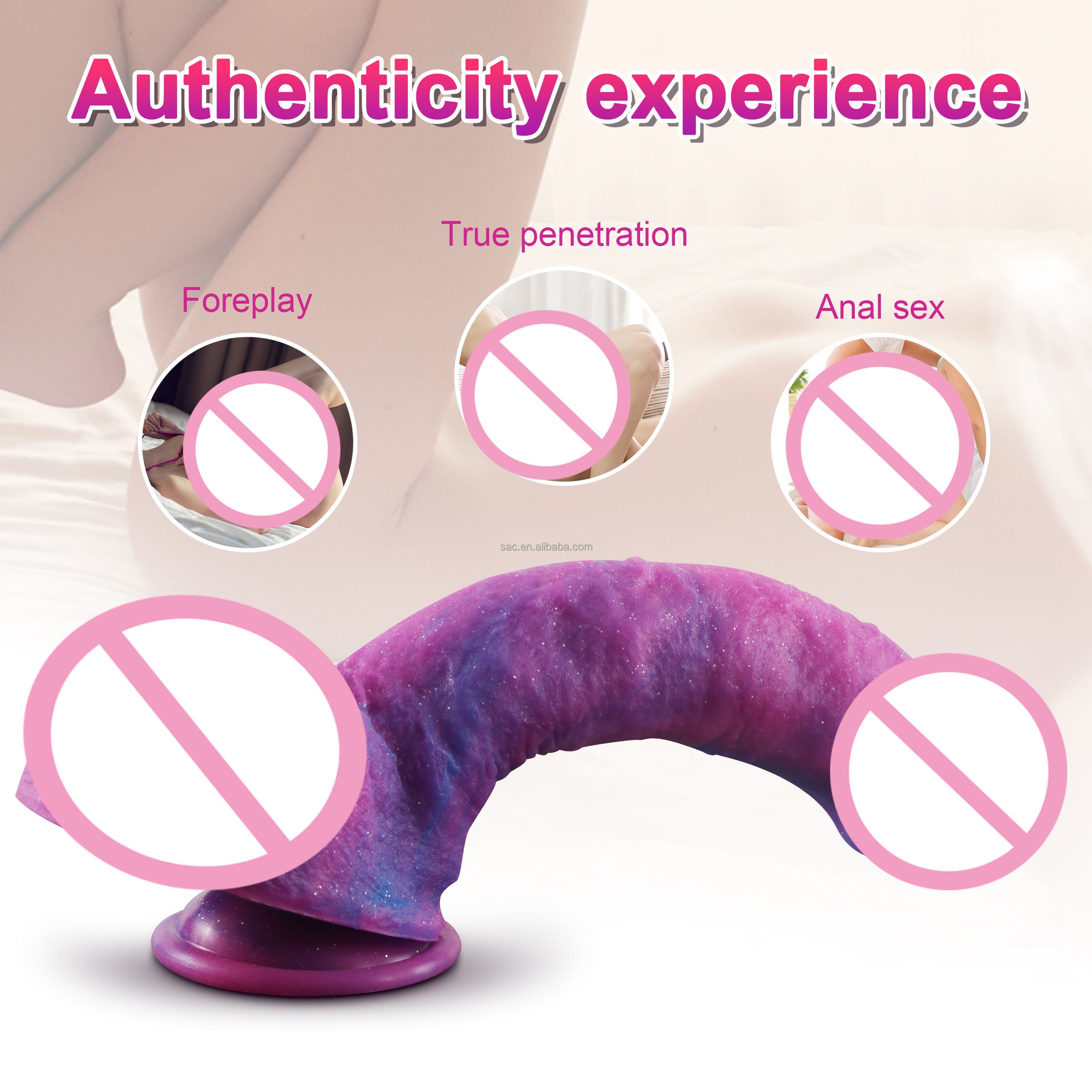 SacKnove High Grade Big 25CM Female Sex Toy Colorful Rainbow Male Anal Purple Star Thrust Dildos For Women Huge Realistic